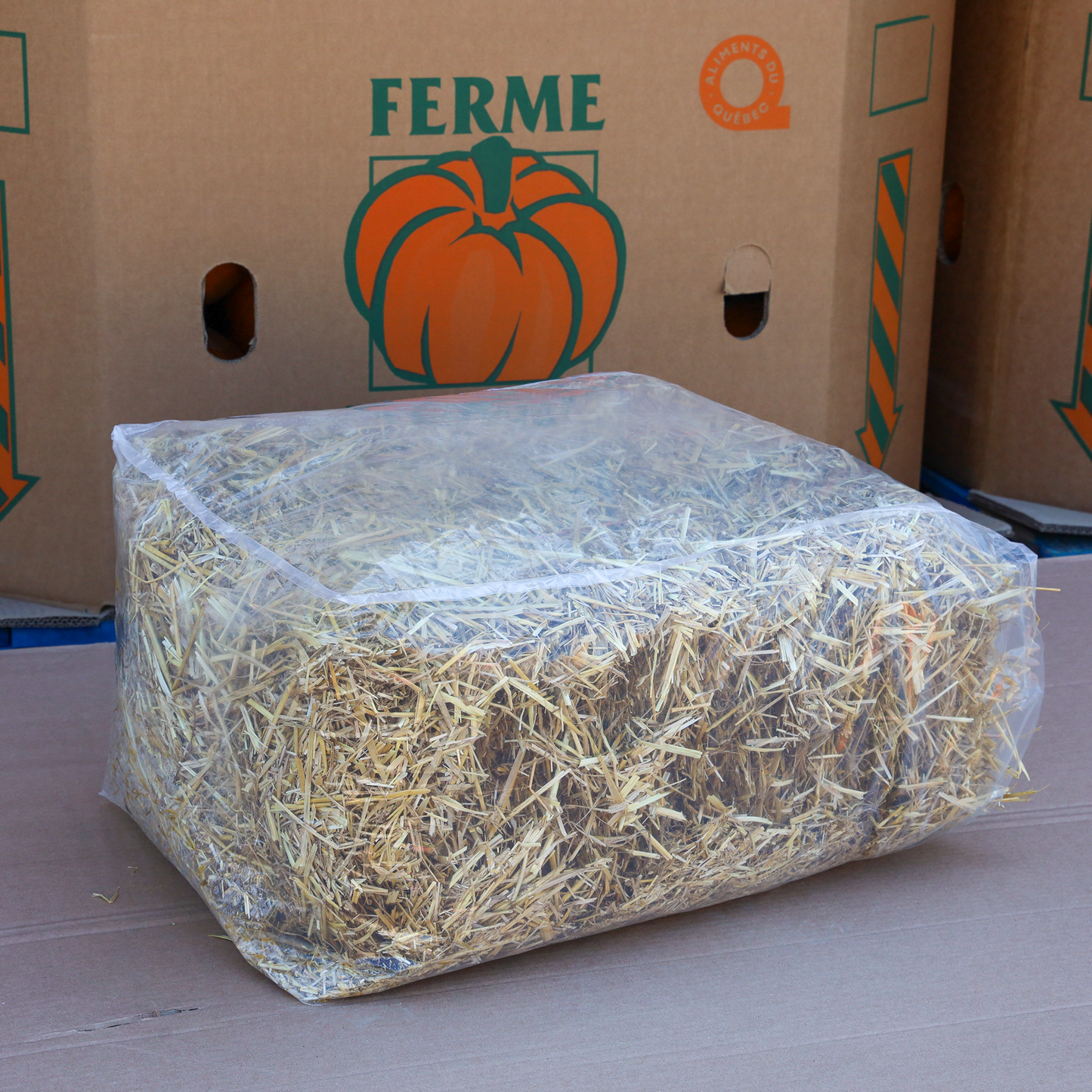 Petite balle de paille en sac